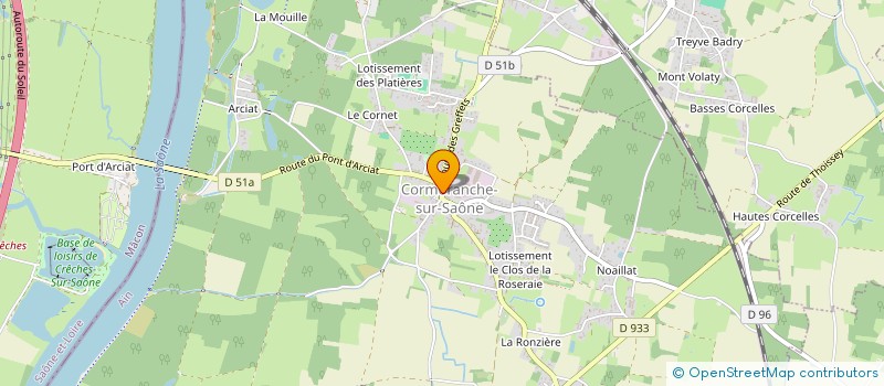 localisation de l'entreprise SARL MARTINET à CORMORANCHE-SUR-SAONE