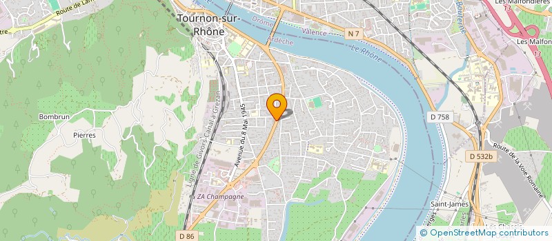 localisation de l'entreprise SARL MAURICE BONNET ET FILS à TOURNON-SUR-RHONE