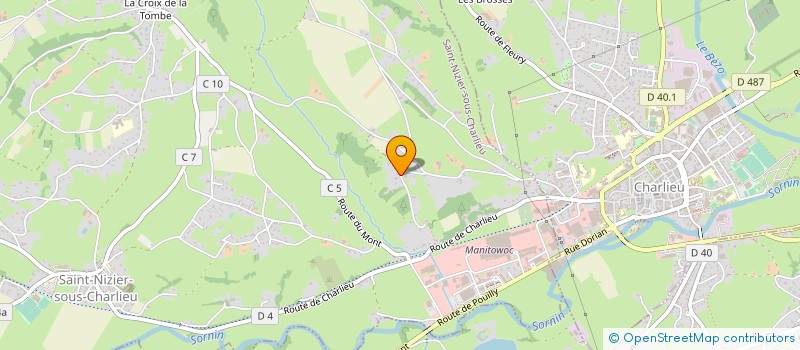 localisation de l'entreprise SARL MENIS PLATRERIE-PEINTURE  SAINT-NIZIER-SOUS-CHARLIEU