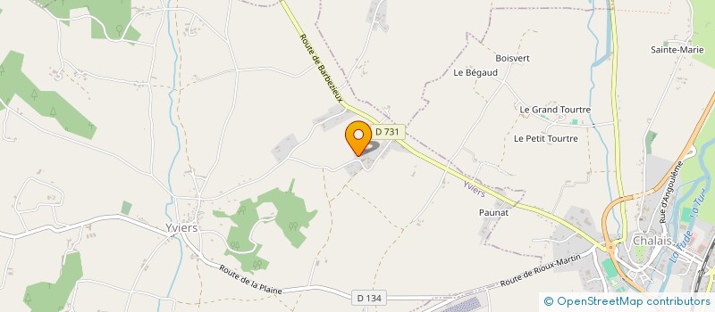 localisation de l'entreprise SARL MONTIGAUD FRERES à CHALAIS
