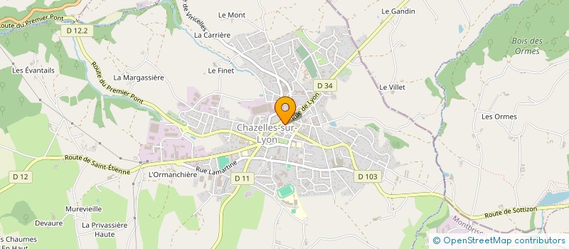 localisation de l'entreprise SARL OPTIQUE CHAZELLES  CHAZELLES-SUR-LYON