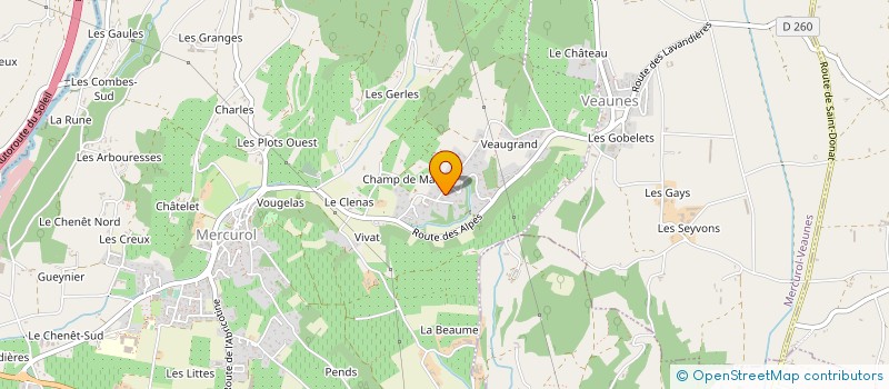 localisation de l'entreprise SARL P. C. R  MERCUROL-VEAUNES