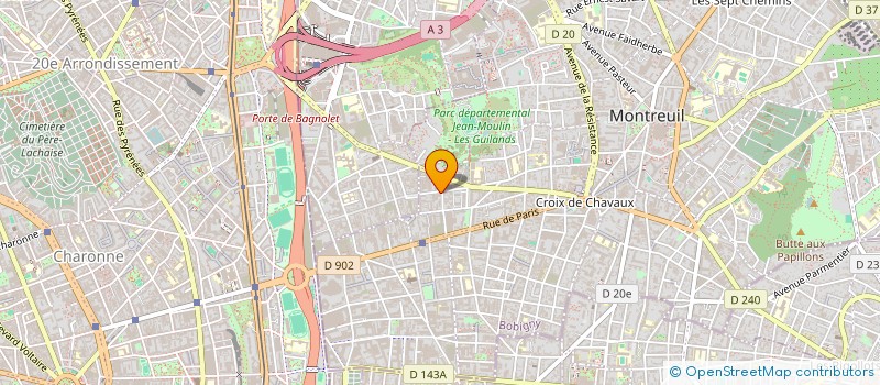localisation de l'entreprise SARL PANTHERE SECURITE PRIVE  MONTREUIL