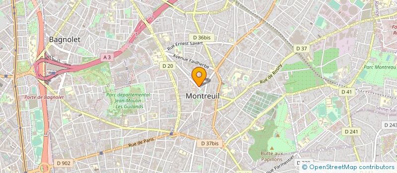 localisation de l'entreprise SARL PARISCLEAN à MONTREUIL