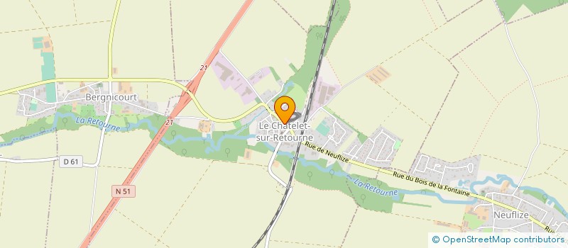 localisation de l'entreprise SARL PAULINE ET ROMAIN  LE CHATELET-SUR-RETOURNE