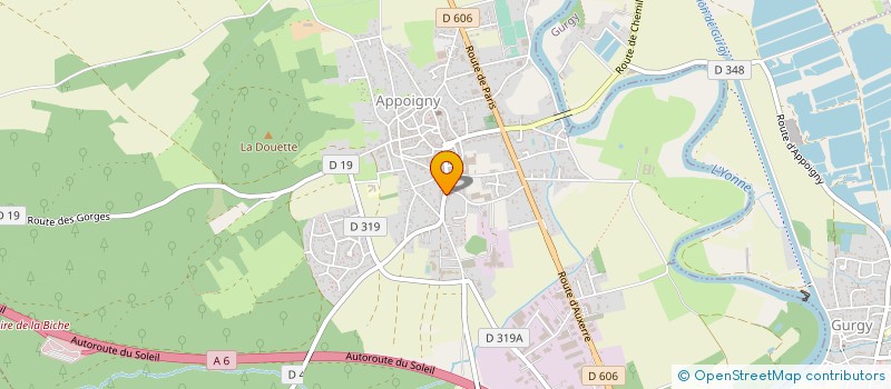 localisation de l'entreprise SARL PECHENOT à APPOIGNY