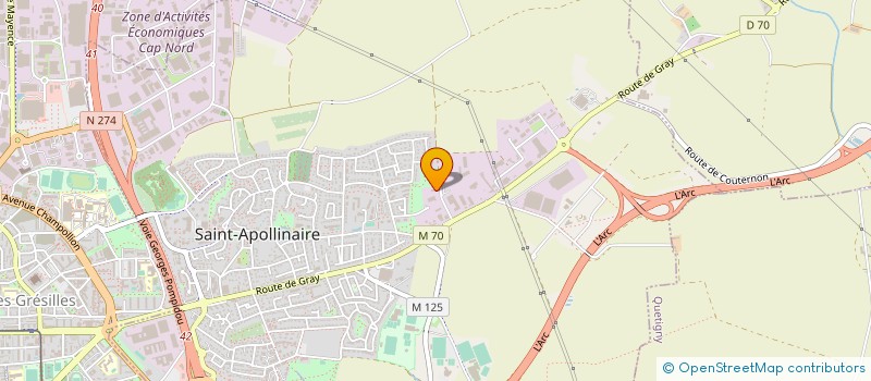 localisation de l'entreprise SARL PIECES AUTOS 21  SAINT-APOLLINAIRE