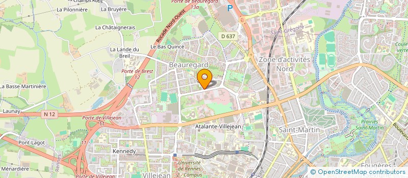 localisation de l'entreprise SARL PIZZERIA DE BEAUREGARD à RENNES