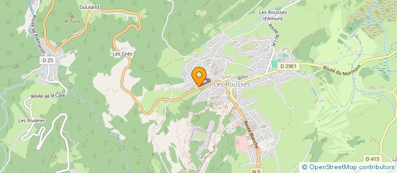 localisation de l'entreprise SARL PNEUS DISCOUNT 39  LES ROUSSES