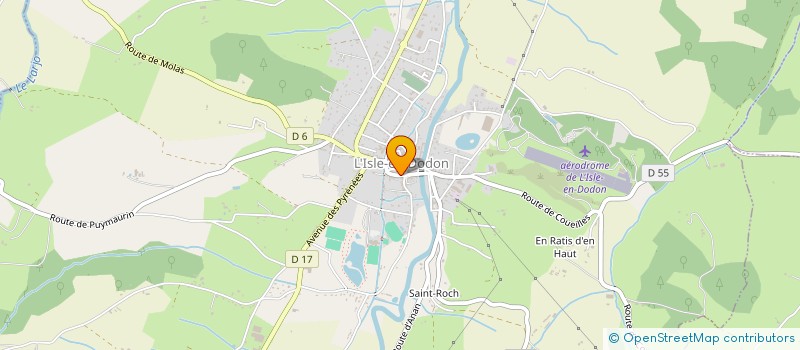 localisation de l'entreprise SARL POMPES FUNEBRES L'ISLOISE LARRIEU-BERTIN  L'ISLE-EN-DODON