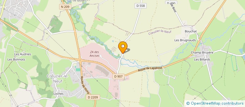 localisation de l'entreprise SARL PORSENNA HANGAR METALLIQUE à CREUZIER-LE-NEUF