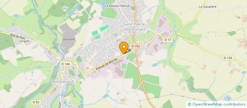 localisation de l'entreprise SARL POTTIER-PATY à MONTREVAULT-SUR-EVRE