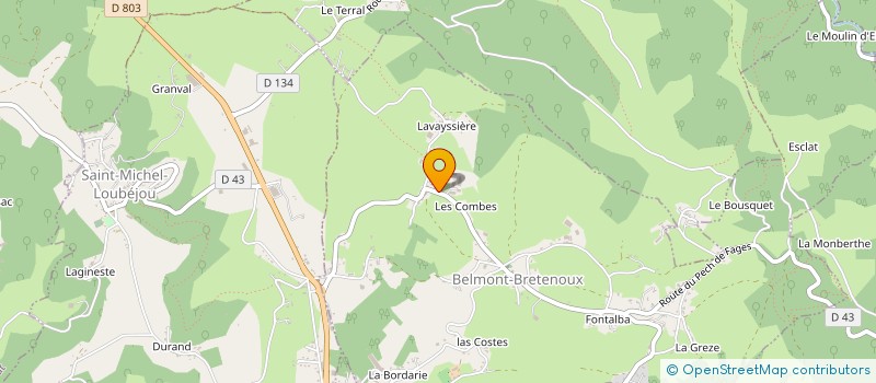 localisation de l'entreprise SARL PRADAYROL à BELMONT-BRETENOUX