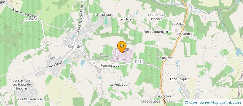 localisation de l'entreprise SARL PRIEUR CONSTRUCTIONS  SIGOULES-ET-FLAUGEAC