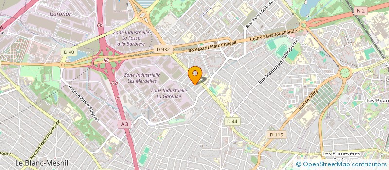 localisation de l'entreprise SARL PRO GARAGE à AULNAY-SOUS-BOIS