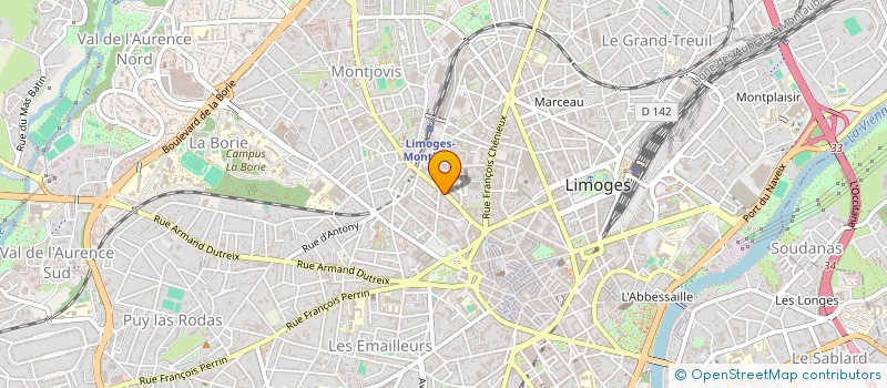 localisation de l'entreprise SARL PROSERVICE à LIMOGES