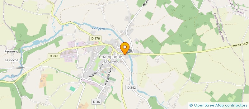 localisation de l'entreprise SARL PROUHET  VIEUX-RUFFEC