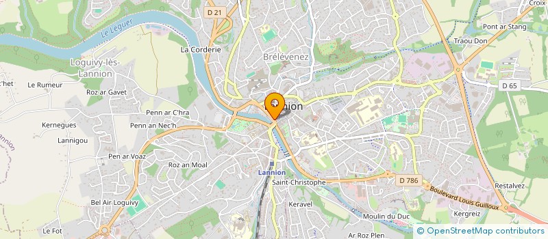 localisation de l'entreprise SARL QUINCAILLERIE MARTEL  LANNION