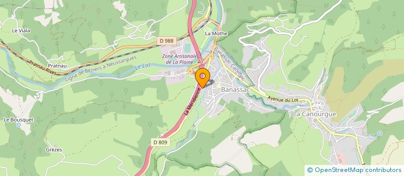 localisation de l'entreprise SARL RAJA à BANASSAC-CANILHAC