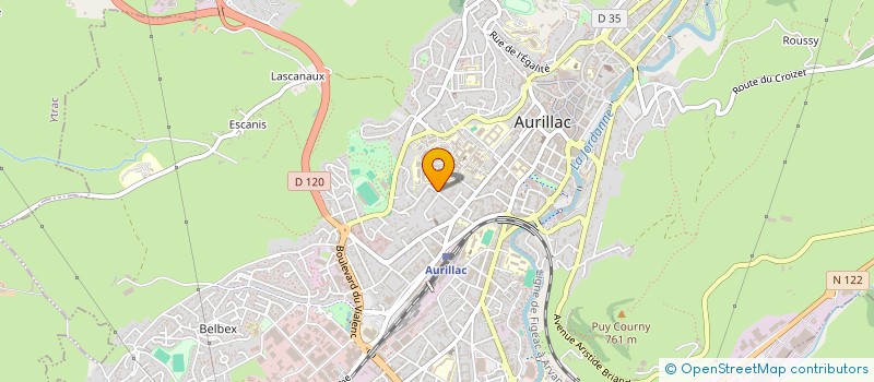 localisation de l'entreprise SARL SACHA ROUBINE CHEYLUS, ARCHITECTURE DPLG à AURILLAC