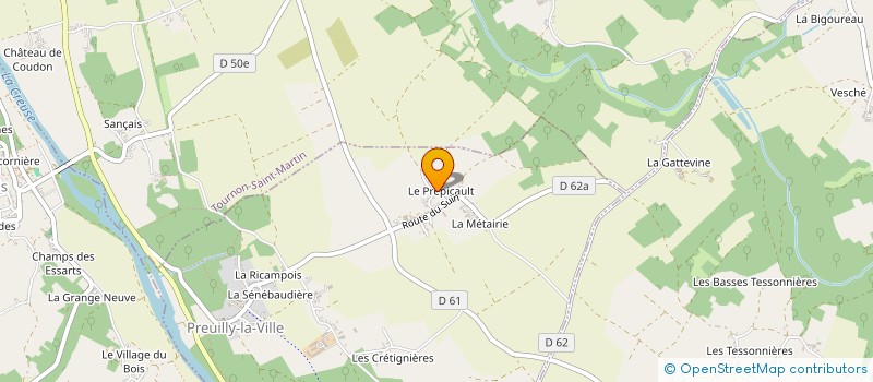 localisation de l'entreprise SARL SAGARO à PREUILLY-LA-VILLE