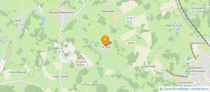 localisation de l'entreprise SARL SALP ESPACE VERT SOSTRANIEN à LA SOUTERRAINE
