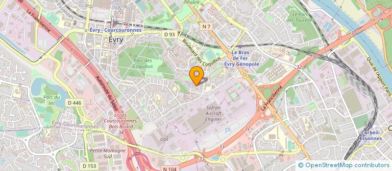 localisation de l'entreprise SARL SEBASTIEN EMMANUEL-EMILE COURTAGE D'ASSURANCES 91  EVRY-COURCOURONNES