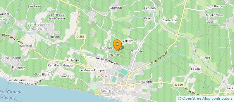 localisation de l'entreprise SARL SERGE ARNAUDIN ELECTRICITE GENERALE  SAINT-SEURIN-DE-BOURG