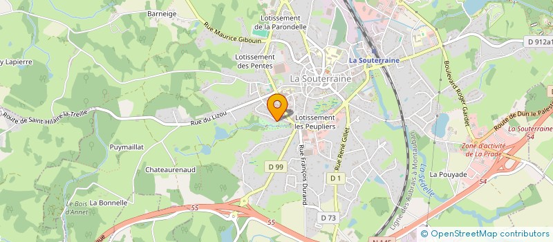 localisation de l'entreprise SARL SEVAS à LA SOUTERRAINE