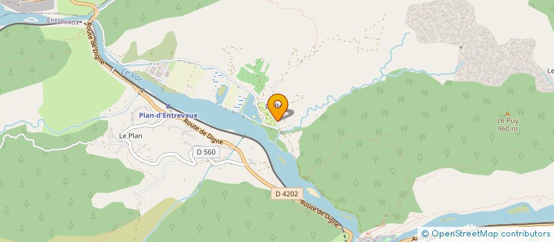 localisation de l'entreprise SARL SFAM à ENTREVAUX