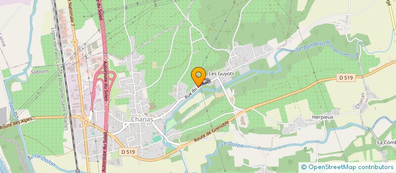 localisation de l'entreprise SARL SO GARCO SOC GARNIER DE CONFECTION  CHANAS