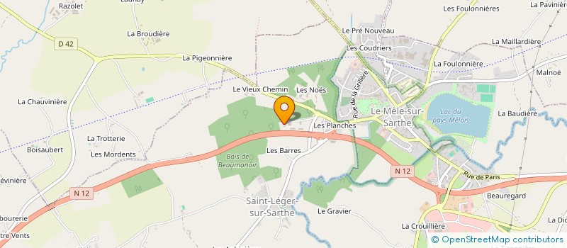 localisation de l'entreprise SARL SORECI à COULONGES-SUR-SARTHE