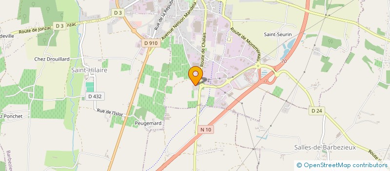localisation de l'entreprise SARL SOUS TRAITANCE CHAMPENOISE à BARBEZIEUX-SAINT-HILAIRE