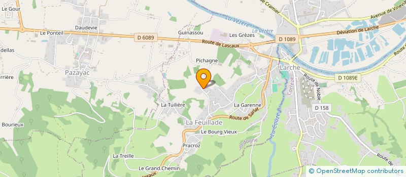 localisation de l'entreprise SARL SPV à LA FEUILLADE