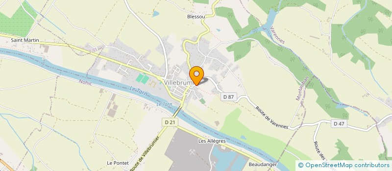 localisation de l'entreprise SARL SR BATIMENT  VILLEBRUMIER