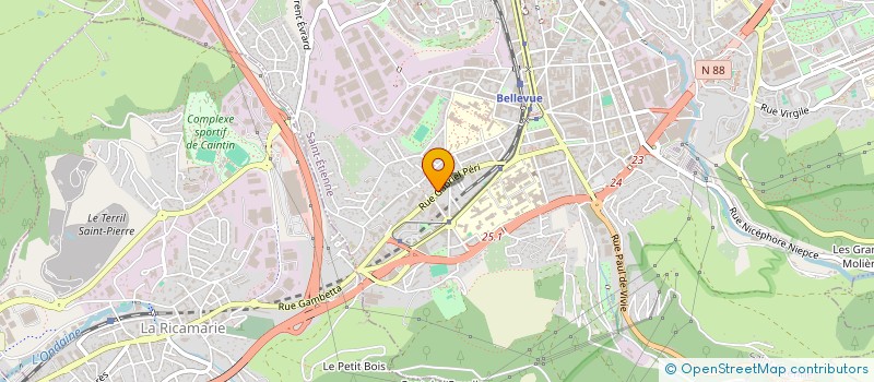 localisation de l'entreprise SARL TISSUS +  SAINT-ETIENNE