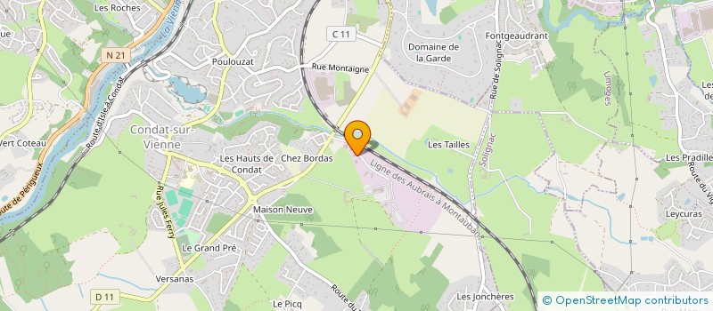 localisation de l'entreprise SARL TRANSP ET TRAV PUB MAUSSET GEORGES à CONDAT-SUR-VIENNE