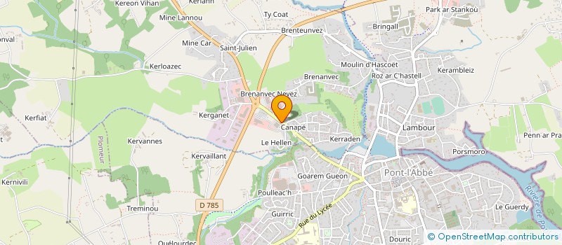 localisation de l'entreprise SARL TRASNPORTS RICORDEL  PLONEOUR LANVERN