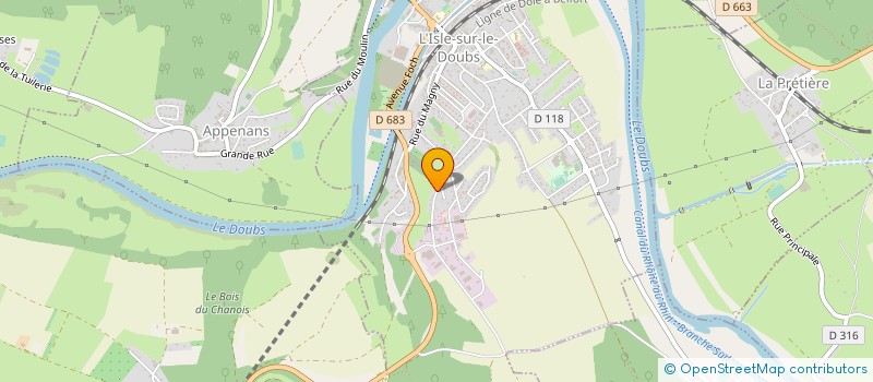 localisation de l'entreprise SARL TSCHIRHART à L'ISLE-SUR-LE-DOUBS