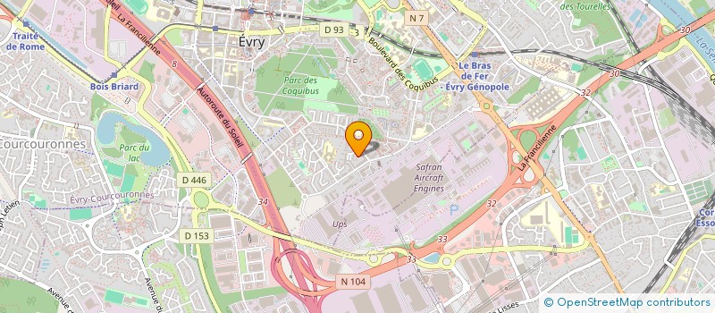 localisation de l'entreprise SARL U.P.S.  EVRY-COURCOURONNES