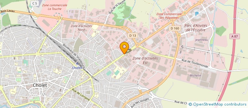 localisation de l'entreprise SARL UNIP SOC HOTEL LE VIEUX CHOUAN à CHOLET