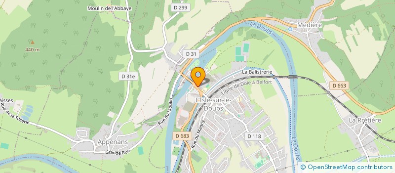 localisation de l'entreprise SARL V&J à L'ISLE-SUR-LE-DOUBS