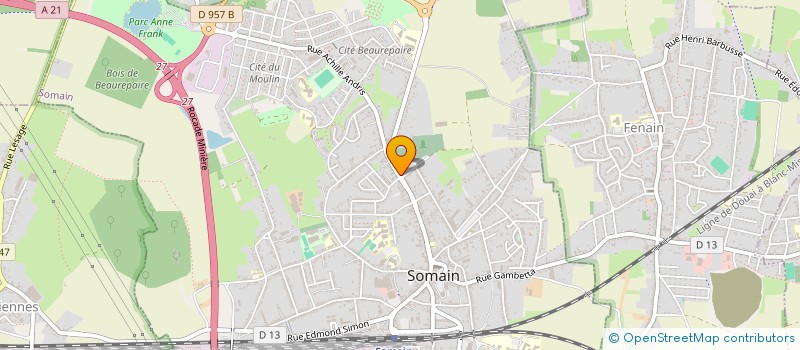 localisation de l'entreprise SARL VAL COIFFURE à SOMAIN