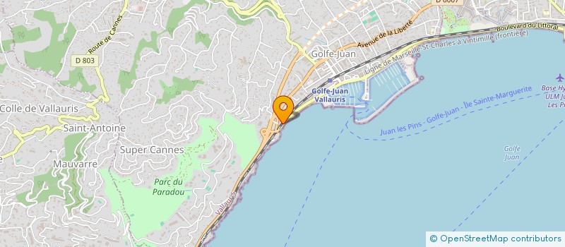 localisation de l'entreprise SARL VALLAURIS PLAGE  VALLAURIS