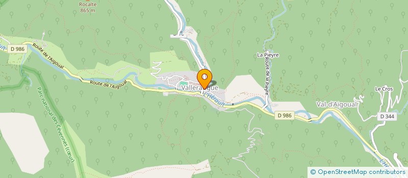 localisation de l'entreprise SARL VALLERAUGOISE LES JARDINS DE GAIA  VAL-D'AIGOUAL