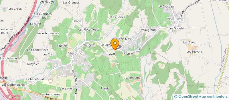 localisation de l'entreprise SARL VERCASSON BERNARD à MERCUROL-VEAUNES