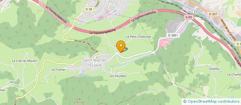 localisation de l'entreprise SARL VERRIERE PLATRERIE PEINTURE  SAINT-MARCEL-L'ECLAIRE