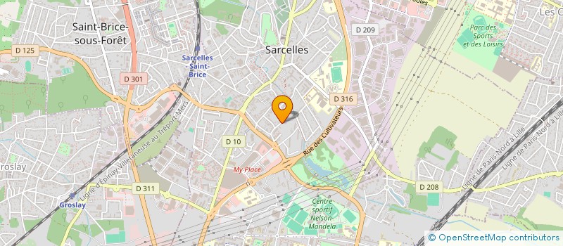 localisation de l'entreprise SARL W.B.F.WORLD BODY FITNESS à SARCELLES