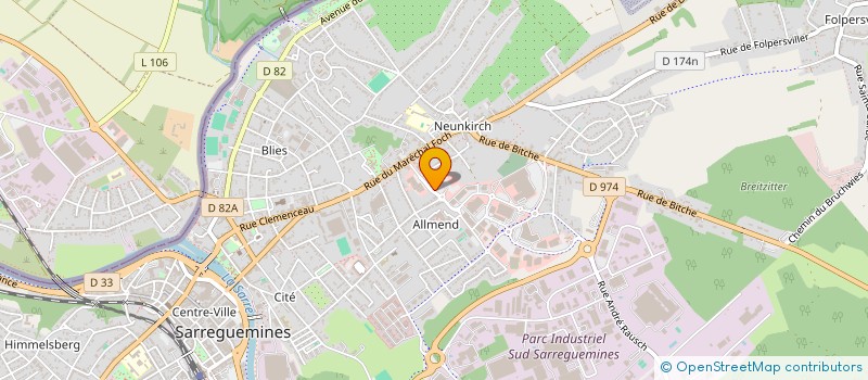 localisation de l'entreprise SARRECAPS à SARREGUEMINES