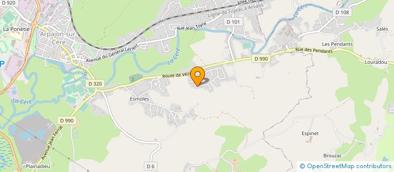 localisation de l'entreprise SAS 2A FIBRES à ARPAJON-SUR-CERE